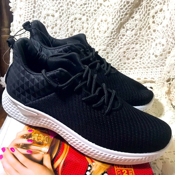 NEW Black Quilted Sneakers! Size 9. You get the pink pair free! - Picture 1 of 9